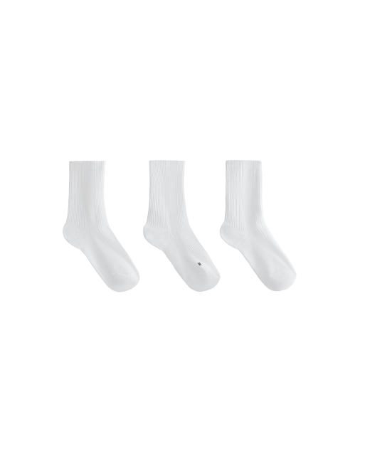 OYSHO 3 pairs of classic polyamide blend sports socks in white, 2 of 4