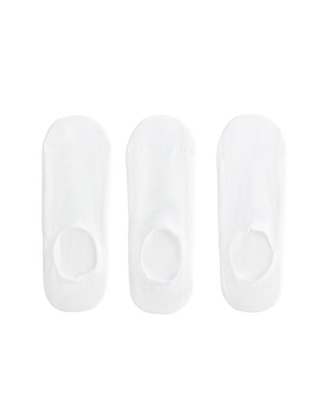 Oysho 3 pairs of high-cut invisible polyamide blend sports trainer socks in white - view 1