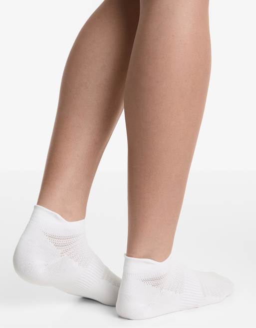 OYSHO 3 pairs of polyamide blend sneaker socks with heel tab in white, 4 of 4