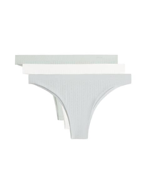 OYSHO 3 seamless bløde brazilian-trusser med hulmønster i aquamarine - view 1