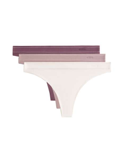 OYSHO 3 seamless soft-touch thongs in pale mauve