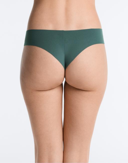 OYSHO 3 unsichtbare Brazilian Slips aus Polyamidmix mit Laserschnitt in Grün, 3 von 4