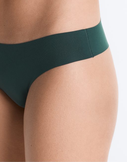 OYSHO 3 unsichtbare Brazilian Slips aus Polyamidmix mit Laserschnitt in Grün, 4 von 4