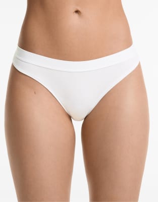 OYSHO - 3er-Pack Brazilian Fit Slips aus Baumwollmix in Schwarz mit Logo