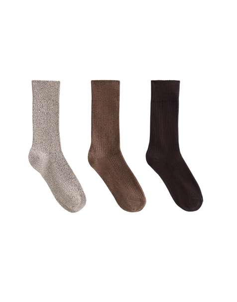 OYSHO – 3er-Pack klassische Socken aus Baumwollmix in Hellbraun - view 1
