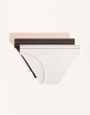 OYSHO - 3er-Pack nahtlose Soft-Touch-Slips in verschiedenen Farben-Brown