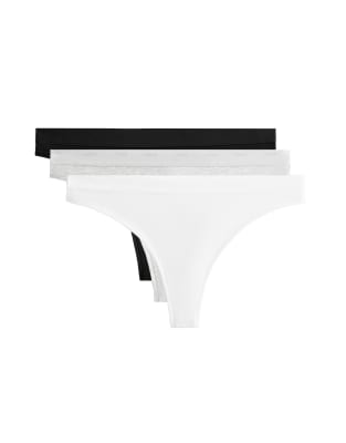 OYSHO - 3er-Pack Tangas aus Baumwollmix in Schwarz mit Logo