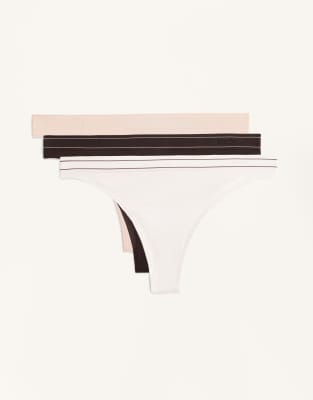 OYSHO - 3er-Pack Tangas in Braun mit weicher Haptik-Brown