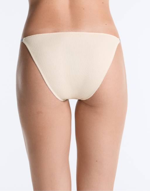 OYSHO 3er-Ripp-Baumwoll-Slip in Grün, 4 von 4