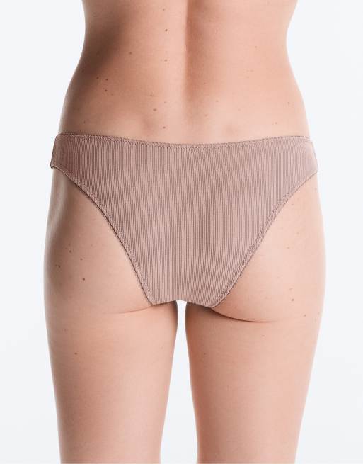 OYSHO 5 Baumwoll-Ripp-Brazilian-Slips mit U-Ausschnitt in Pink, 4 von 4