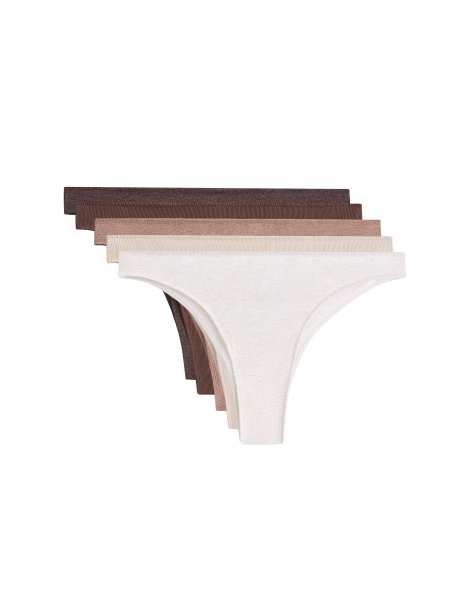 OYSHO 5 brazilian briefs i brun bomuldsblanding - view 1