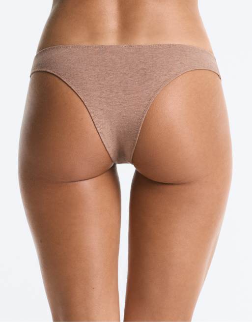 OYSHO 5 brazilian briefs i brun bomuldsblanding, 4 af 4