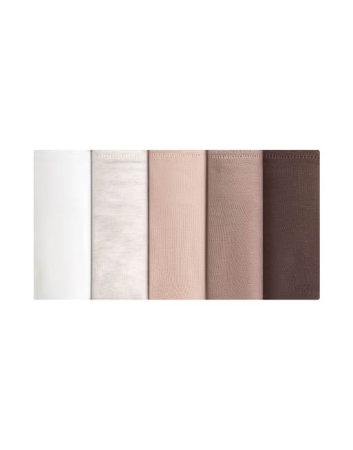 OYSHO 5 briefs i bomuldsblanding i brun, 6 af 7