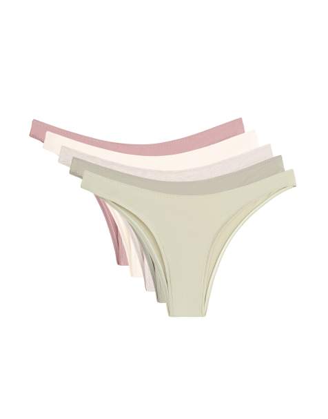 OYSHO 5 briefs i bomuldsblanding i khaki - view 1
