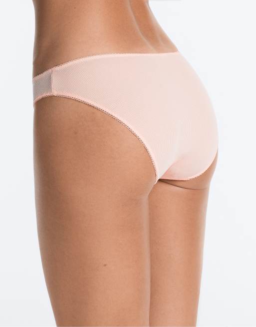 OYSHO 5 classic u-cut rib cotton briefs in peach and blue, 3 of 4