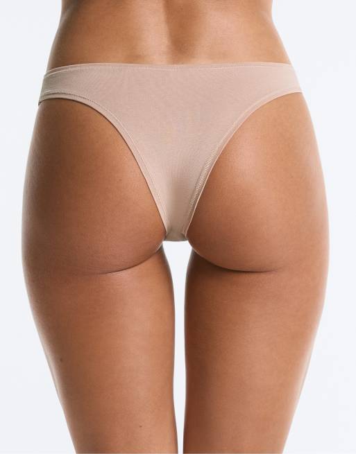 OYSHO 5 cotton blend brazilian briefs in brown and pink, 4 of 7
