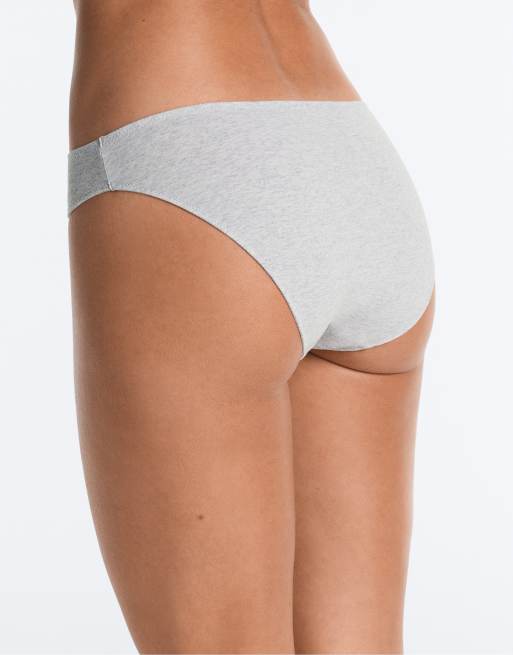 OYSHO 5 cotton rib classic briefs in grey melange, 3 of 4
