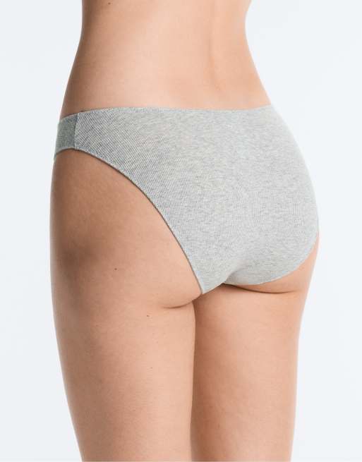 OYSHO 5 cotton rib u-cut classic briefs in khaki, 4 of 4