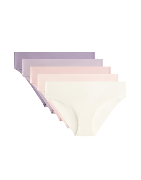 Oysho 5 invisible polyamide blend classic briefs in purple - view 1