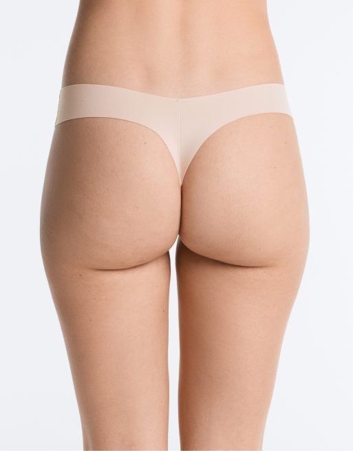 OYSHO 5 invisible polyamide blend thongs in bright pink, 4 of 4