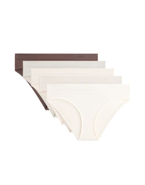 OYSHO - 5 klassiske grå briefs i blødt sømløst stof - view 1