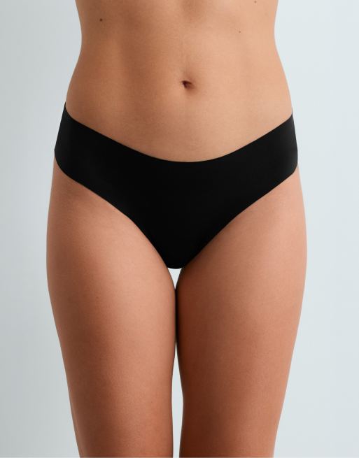 OYSHO 5 laser-cut invisible polyamide blend hipster briefs in black, 2 of 4
