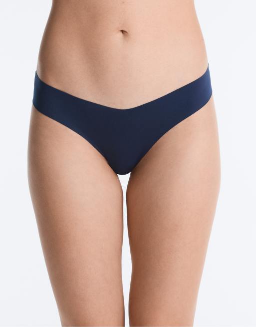 OYSHO 5 laser-cut invisible polyamide blend v-cut classic briefs in pink, 2 of 7