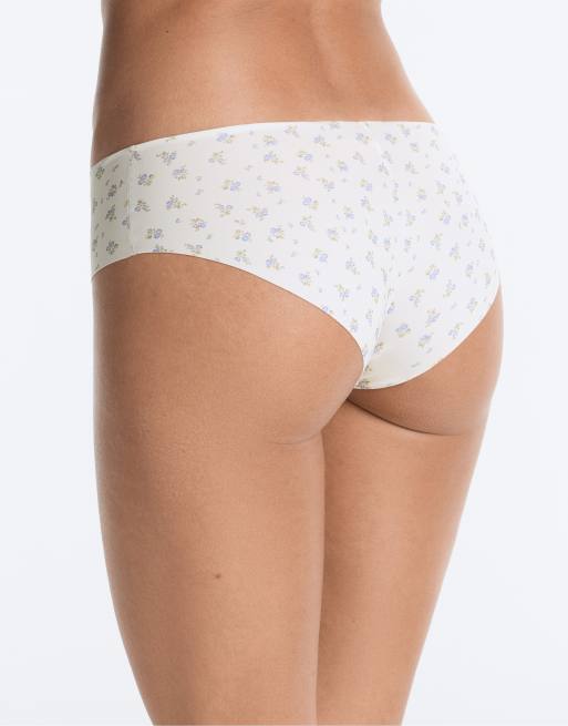 OYSHO 5 laser-cut polyamide blend hipster briefs in steel blue, 3 of 7