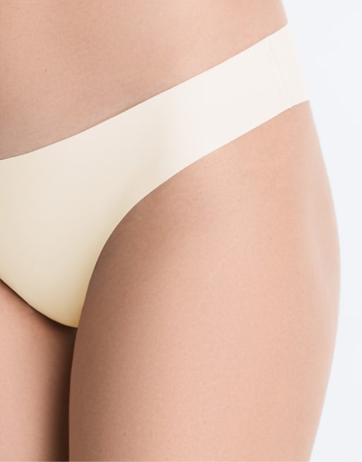OYSHO 5 nahtlose Bikini-Slips aus Polyamidmix mit Laser-Cut und V-Ausschnitt in Gelb, 3 von 4