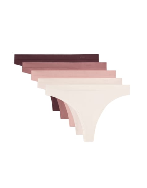 OYSHO 5 nahtlose Tangas aus Polyamid-Mix in Pink - view 1