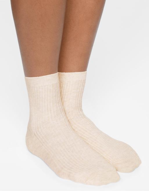 Oysho – 5 Paar Kurze Socken in meliertem Sand mit Baumwollanteil, 4 von 4