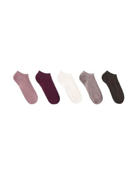 OYSHO 5 Paar Sneaker-Socken aus Baumwollmix in Mauve-Taupe - view 1