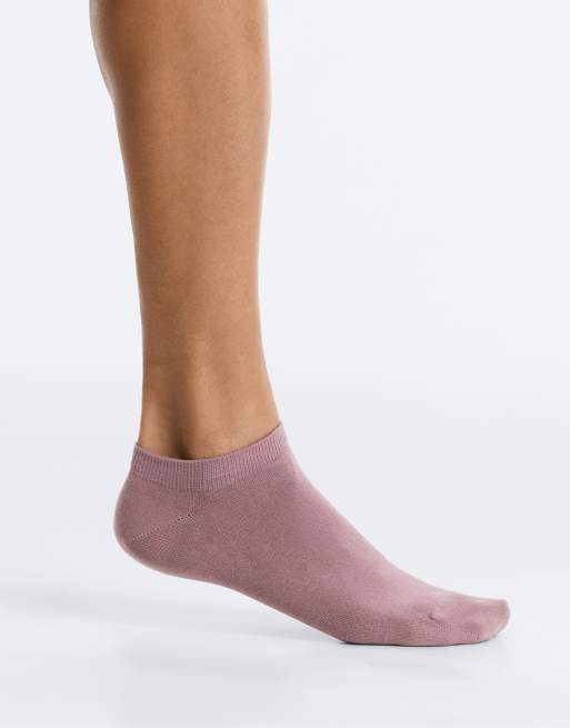 OYSHO 5-pack sneakerstrumpor i bomullsmix i mauve-taupe, 2 av 7
