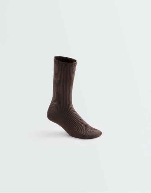 OYSHO 5 pairs of classic socks with cotton in brown, 4 of 4