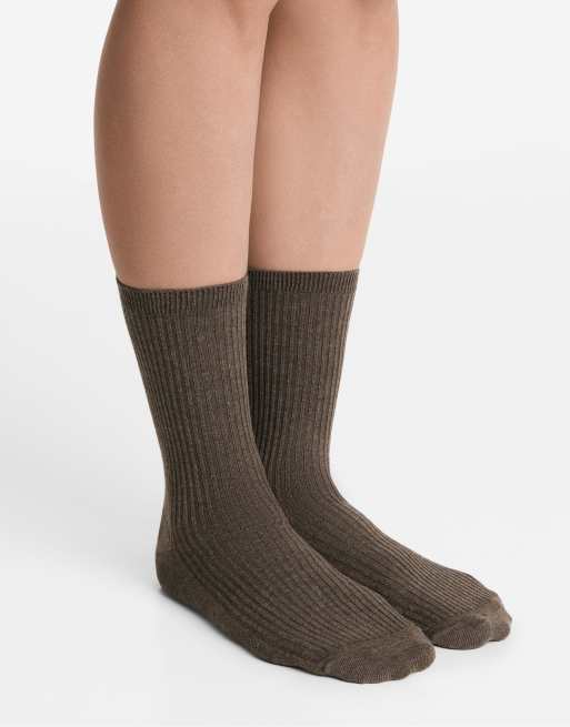 OYSHO 5 pairs of classic socks with cotton in sand melange, 2 of 4