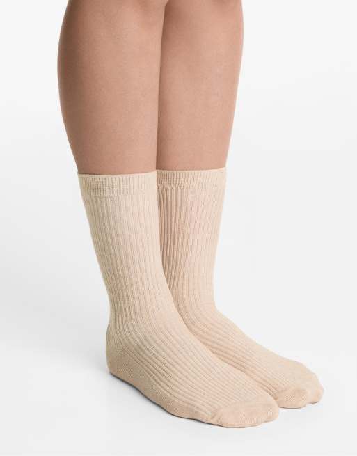 OYSHO 5 pairs of classic socks with cotton in sand melange, 3 of 4