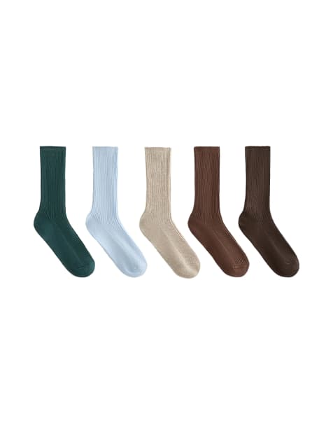 OYSHO 5 pairs of classic socks with cotton in sea green - view 1