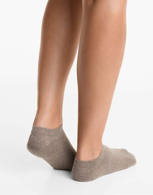 OYSHO 5 pairs of cotton blend sneaker socks in sand melange, 2 of 4