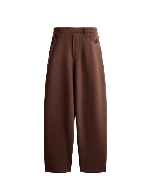 OYSHO 5-pocket straight-leg trousers in cocoa, 5 of 5