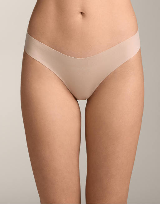 OYSHO 5 polyamide blend invisible v-cut classic briefs in neutral, 2 of 4