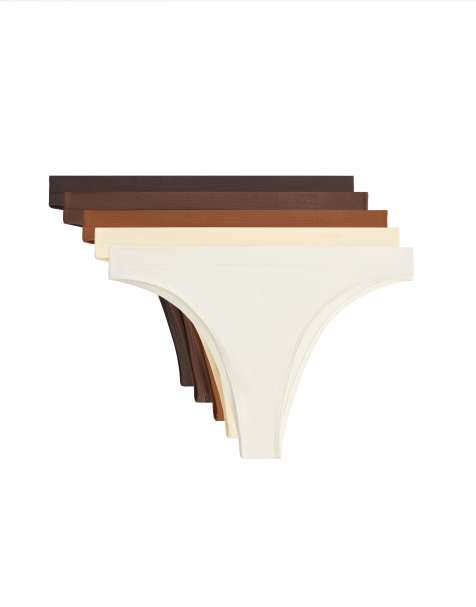 OYSHO 5 polyamide-blend seamless brazilian briefs in cocoa - view 1