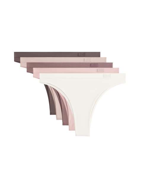 OYSHO 5 seamless soft touch brazilian briefs in washed aubergine - view 1