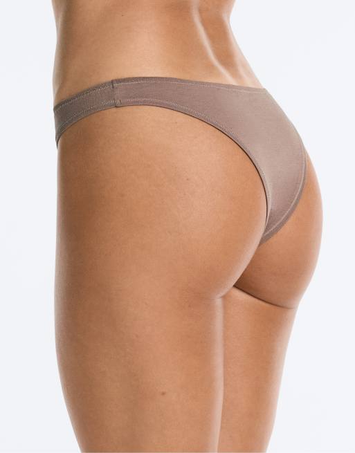 OYSHO 5 slip brasiliani in misto cotone marrone e rosa, 3 di 7