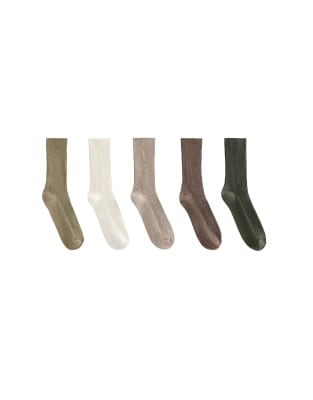 OYSHO - 5er-Pack klassische Socken aus Baumwollmix in hellem Khaki-Grün