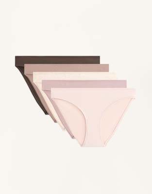 OYSHO - 5er-Pack klassische Unterhosen aus Baumwollmix in Mokka-Brown