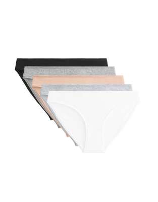 Oysho - 5er-Pack klassische Unterhosen aus Baumwollmix in Schwarz
