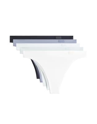 OYSHO - 5er-Pack nahtlose, brasilianische Slips in Blassblau mit weicher Haptik