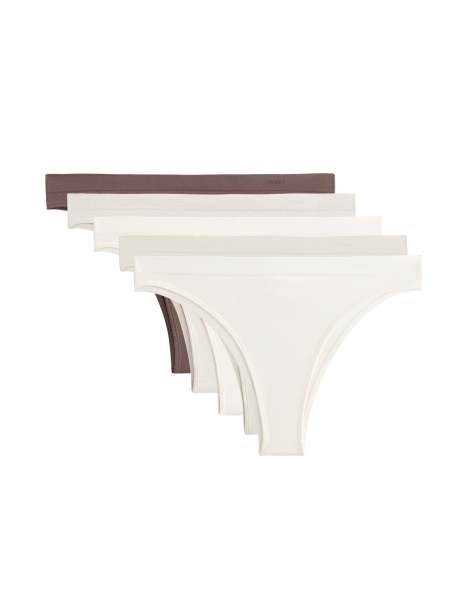 OYSHO – 5er-Pack nahtlose, brasilianische Slips in Grau mit weicher Haptik - view 1