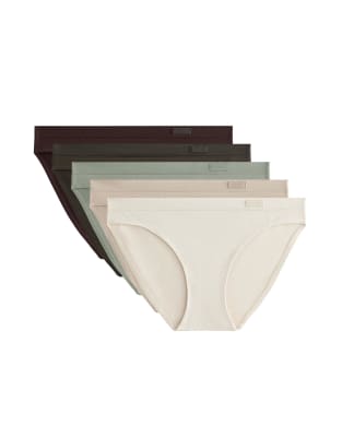 OYSHO - 5er-Pack nahtlose, klassische Slips in Khaki, Grau und anderen Farben mit weicher Haptik-Grün
