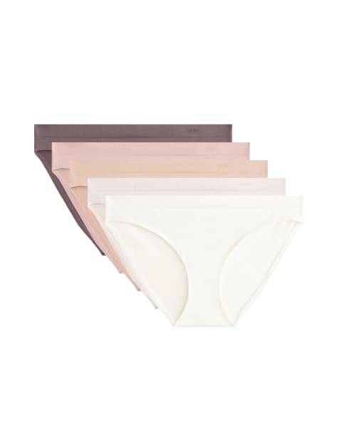 OYSHO – 5er-Pack nahtlose, klassische Unterhosen in Koralle mit weicher Haptik - view 1